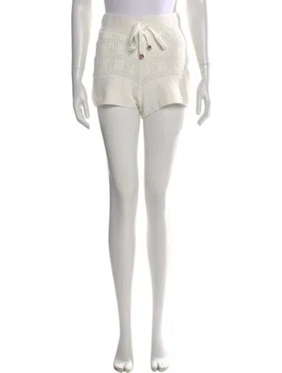 Pre-owned Zimmermann Patterned Mini Shorts In White