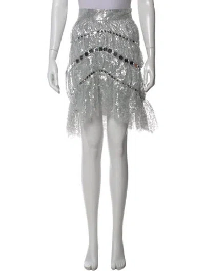 Pre-owned Zimmermann Patterned Mini Skirt In Grey