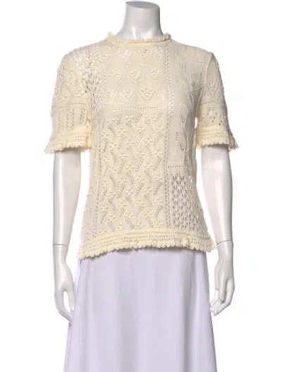 Pre-owned Zimmermann Patterned Mock Neck Sweater W/ Tags In Neutrals
