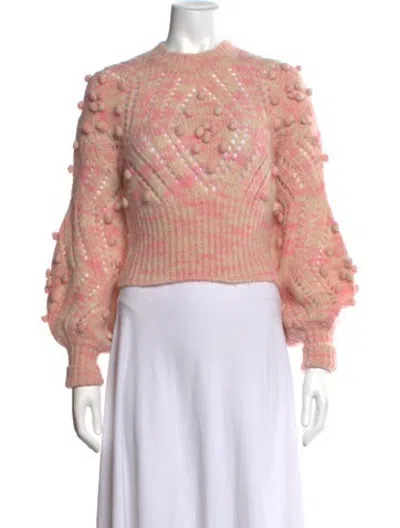 Pre-owned Zimmermann Patterned Mock Neck Sweater W/ Tags In Pink
