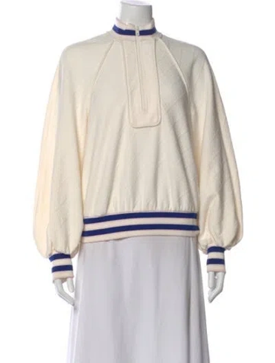 Pre-owned Zimmermann Patterned Mock Neck Sweatshirt In Neutral