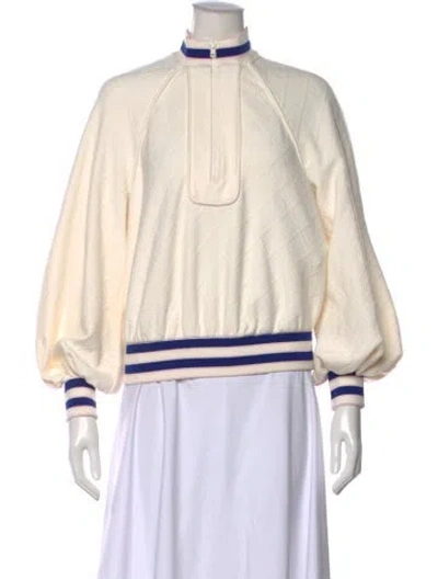 Pre-owned Zimmermann Patterned Mock Neck Sweatshirt In Neutral