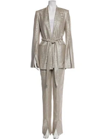 Pre-owned Zimmermann Patterned Pant Set In Neutral