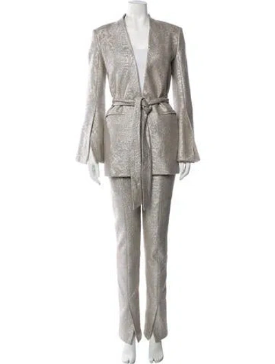 Pre-owned Zimmermann Patterned Pant Set In Neutrals
