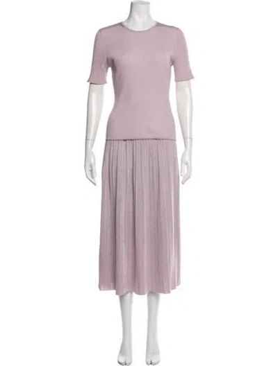 Pre-owned Zimmermann Patterned Pleated Accents Skirt Set In Purple