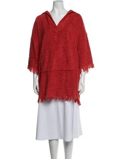 Pre-owned Zimmermann Patterned Raw-edge Trim Lounge Set In Red