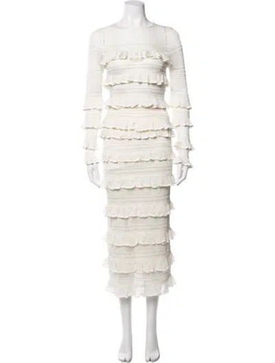 Pre-owned Zimmermann Patterned Ruffle Embellishment Skirt Set In Neutrals