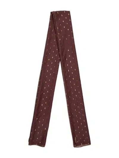 Pre-owned Zimmermann Patterned Scarf In Burgundy