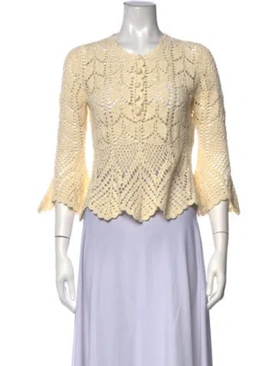 Pre-owned Zimmermann Patterned Scoop Neck Blouse In Neutrals