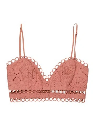 Pre-owned Zimmermann Patterned Scoop Neck Sports Bra In Pink