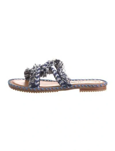 Pre-owned Zimmermann Patterned Slides In Blue