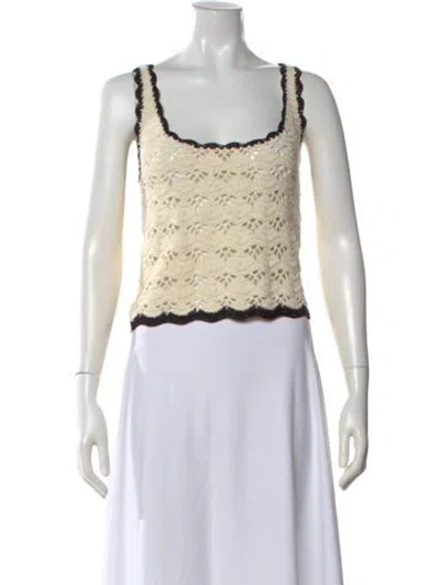 Pre-owned Zimmermann Patterned Square Neckline Sweater In Neutral
