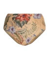 Zimmermann Coco High Waist Bikini Bottoms Tan Multi Floral