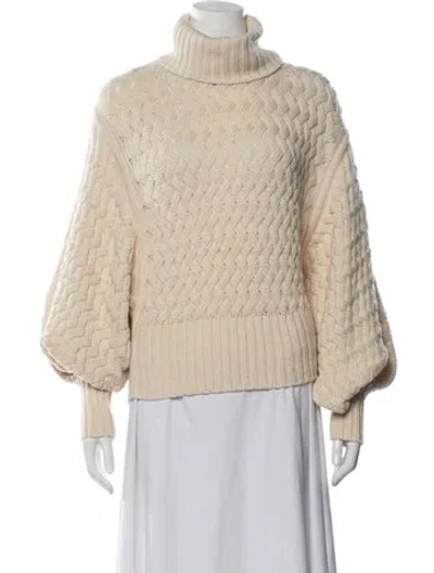 Pre-owned Zimmermann Patterned Turtleneck Sweater In Neutrals