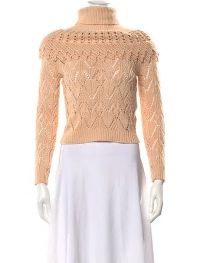 Pre-owned Zimmermann Patterned Turtleneck Sweater In Pink