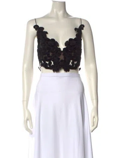 Pre-owned Zimmermann Patterned V-neck Crop Top W/ Tags In Multi