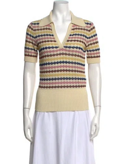 Pre-owned Zimmermann Patterned V-neck Polo In Multicolor