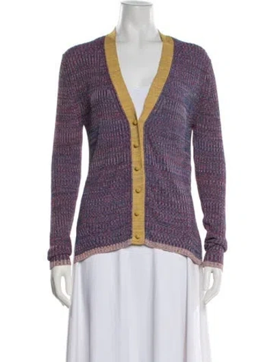Pre-owned Zimmermann Patterned V-neck Sweater In Multicolor