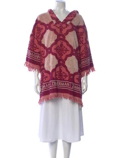 Pre-owned Zimmermann Patterned V-neck Tunic In Burgundy
