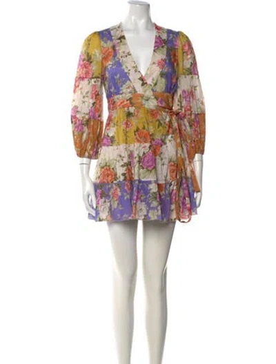 Pre-owned Zimmermann Pattie Mini Dress In Purple