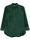 Zimmermann Relaxed Fit Shirt With Curved Hem In Green