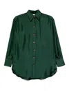 Zimmermann Relaxed Fit Shirt With Curved Hem In Green
