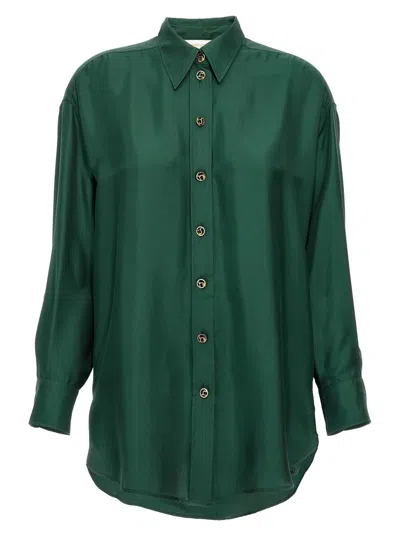 Zimmermann Relaxed Fit Shirt With Curved Hem In Green