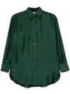 Zimmermann Relaxed Fit Shirt With Curved Hem In Green