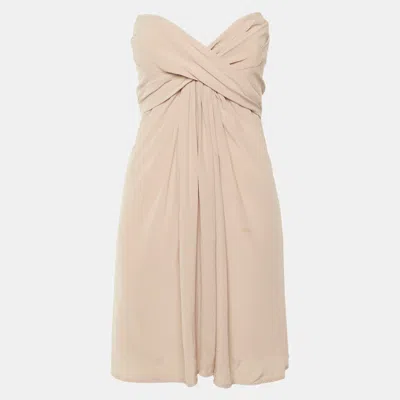 Zimmermann Peach Silk Strapless Mini Dress In Beige