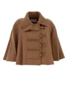 Zimmermann Peach Wool Blend Hypnotic Cape In Brown
