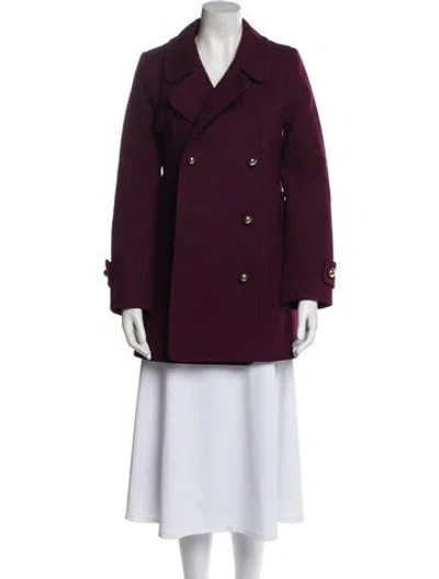Pre-owned Zimmermann Peacoat In Burgundy