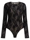 Zimmermann Perforated Lace Bodysuit Tops Black In Black