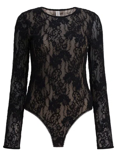 Zimmermann Perforated Lace Bodysuit In Black