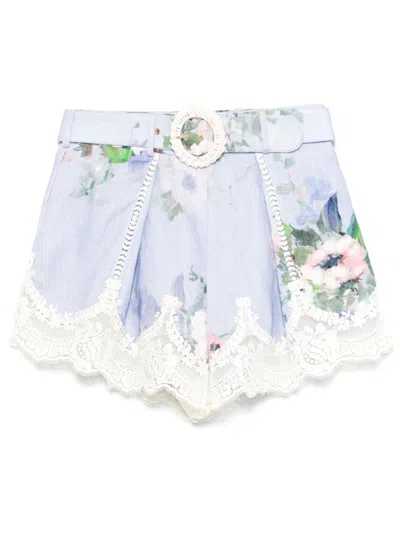 ZIMMERMANN ZIMMERMANN PERIWINKLE BLUE EVERLEY SHORTS