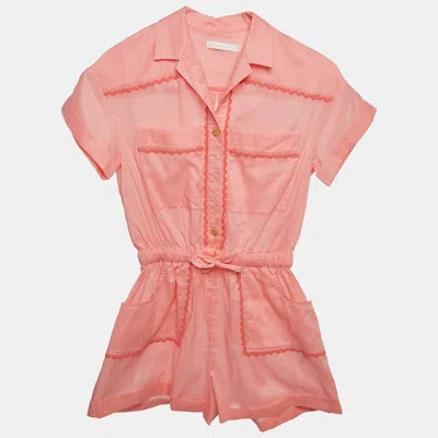 Pre-owned Zimmermann Pink Cotton Playsuit (10 Yrs)