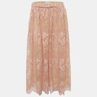 Zimmermann Pink Guipure Lace Harmony Midi Skirt