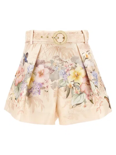 ZIMMERMANN WOMEN PINK ILLUMINATE TUCK SHORTS, 30 LUXURY SHORTS FOR WOMEN DARVEYS