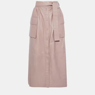 Pre-owned Zimmermann Pink Lambskin Midi Skirt S (0)