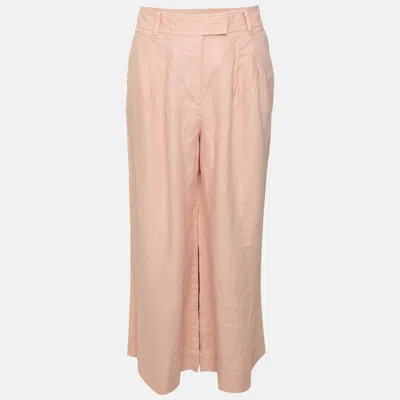 Pre-owned Zimmermann Pink Linen Culottes Pants L