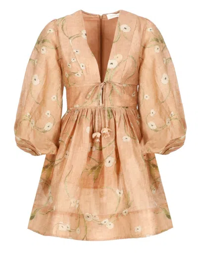 Zimmermann Drawn Illuminate Mini Dress In Dancing Floral