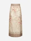 Zimmermann Tropical Floral Linen Pencil Skirt