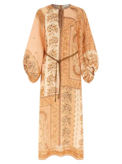 ZIMMERMANN PINK LUCKY TUNIC MIDI DRESS