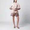 Zimmermann Womens Pink Paisley Alchemy Belted Floral-print Linen Mini Dress In Pink