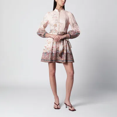ZIMMERMANN PINK PAISLEY ALCHEMY MINI DRESS