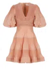 Zimmermann Pink Pleated Mini Dress