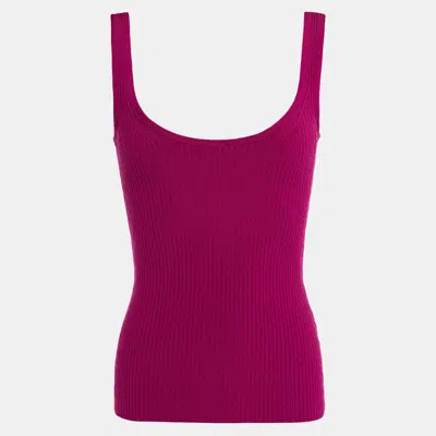 Pre-owned Zimmermann Pink Ribbed Knit Tank Top M (size 2)