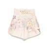 Zimmermann Illuminate Pleated Silk & Cotton Shorts