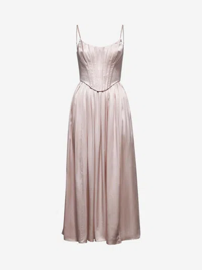 Zimmermann Light Pink Corset Midi Dress
