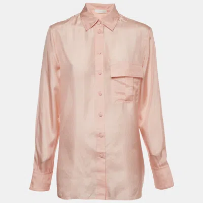 Pre-owned Zimmermann Pink Silk Halliday Manstyle Shirt M