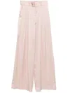 Zimmermann Pink Silk Tuck Pants In Pink